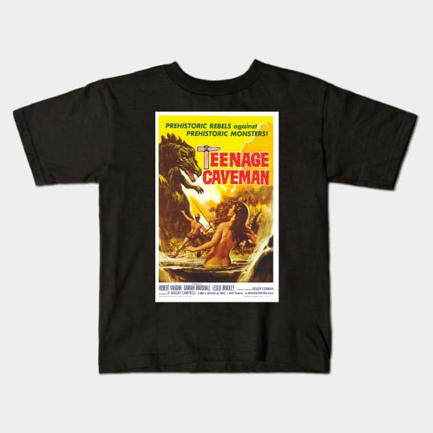 Classic Science Fiction Movie Poster - Teenage Caveman Kids T-Shirt by Starbase79